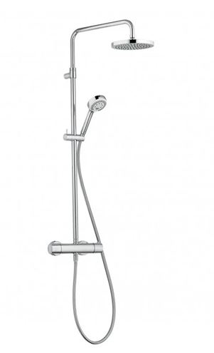 KLUDI LOGO sprchový set s termostatickou baterií, horní sprcha, ruční sprcha se 3 proudy, teleskopická tyč, hadice, chrom 6809205-00 Obrázek - Hlavní obrázek