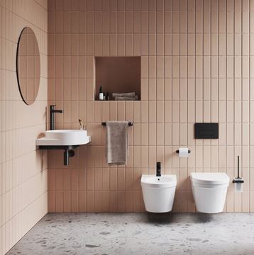 RAVAK 10° BLACK TD 410.20 WC štětka, nástěnná, sklo, černá X07P566 Obrázek - fotka