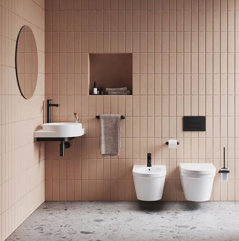 RAVAK 10° BLACK TD 410.20 WC štětka, nástěnná, sklo, černá X07P566 Obrázek - fotka