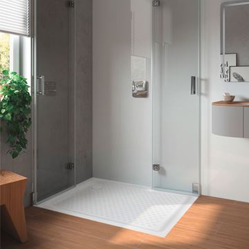 KALDEWEI SUPERPLAN 404-2 sprchová vanička 90x100 cm, smaltovaná ocel, s nosičem, celoplošný Antislip 430435040001 Obrázek - fotka