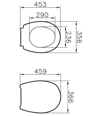 VITRA S20 WC sedátko, bílá 115-003-003 Technický nákres