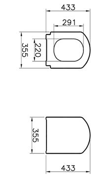 VITRA VALARTE WC sedátko, SoftClosing, bílá 124-003-009 Technický nákres