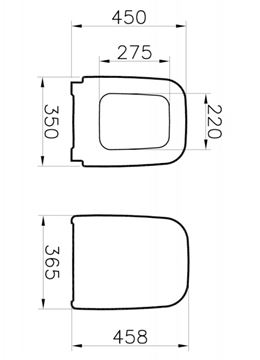 VITRA SHIFT WC sedátko, SoftClosing, bílá 91-003-009 Technický nákres