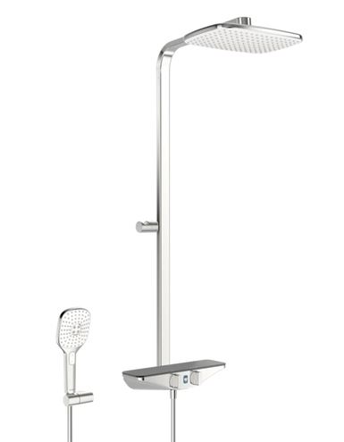HANSA EMOTION sprchový set s termostatickou baterií, horní sprcha, ruční sprcha se 3 proudy, tyč, hadice, držák, Wellfit, chrom/antracit 5865017284 Obrázek - Hlavní obrázek