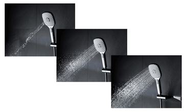 HANSA EMOTION sprchový set s termostatickou baterií, horní sprcha, ruční sprcha se 3 proudy, tyč, hadice, držák, Wellfit, chrom/bílá 5865017282 Obrázek - fotka
