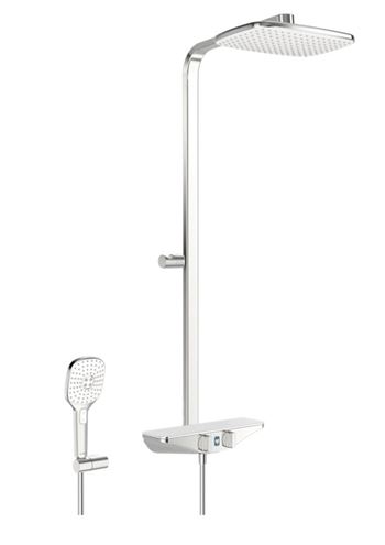 HANSA EMOTION sprchový set s termostatickou baterií, horní sprcha, ruční sprcha se 3 proudy, tyč, hadice, držák, Wellfit, chrom/bílá 5865017282 Obrázek - Hlavní obrázek