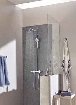 GROHE EUPHORIA SYSTEM 310 sprchový set s termostatickou baterií, horní sprcha, ruční sprcha se 3 proudy, tyč, hadice, chrom 26723000 Obrázek - fotka