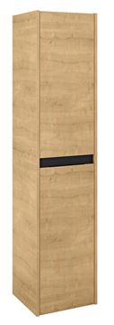 ROCA ALPINE vysoká skříňka 35x35x155 cm, 2 dvířka, světlý dub/černá