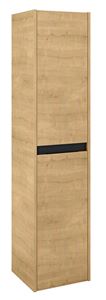 ROCA ALPINE vysoká skříňka 35x35x155 cm, 2 dvířka, světlý dub/černá