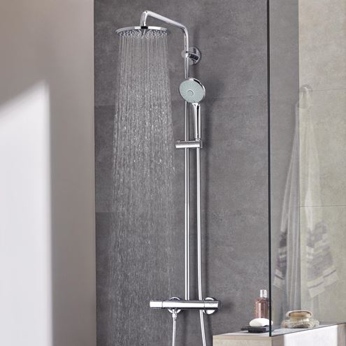 GROHE EUPHORIA SYSTEM 210 sprchový set s termostatickou baterií, horní sprcha, ruční sprcha, tyč, hadice, chrom 27964000 Obrázek - fotka