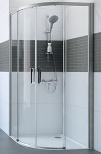 HÜPPE CLASSICS 2 EASY ENTRY B1/B2 sprchový kout 90x90 cm, R500, posuvné dveře, matná stříbrná/čiré sklo