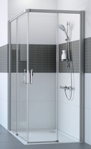 HÜPPE CLASSICS 2 EASY ENTRY sprchový kout 90x90 cm, rohový vstup, posuvné dveře, pololesklá stříbrná/čiré sklo C25002.069.322 Obrázek - Hlavní obrázek