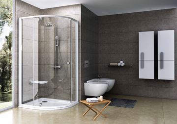 RAVAK PIVOT PSKK3 80 sprchový kout 80x80 cm, R500, pivotové dveře, bílá/chrom/sklo transparent 37644100Z1 Obrázek - fotka