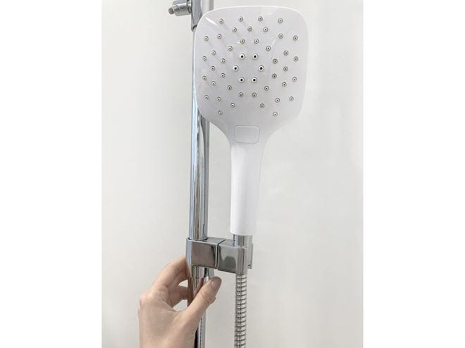 RAVAK TERMO 300 TE 092.00CR/WH vanová termostatická baterie, s horní a ruční sprchou se 3 proudy, chrom/bílá X070098 Obrázek - fotka