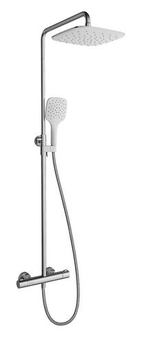 RAVAK TERMO 300 TE 093.00CR/WH sprchový set s termostatickou baterií, horní sprcha, ruční sprcha se 3 proudy, tyč, hadice, chrom/bílá X070099 Obrázek - Hlavní obrázek
