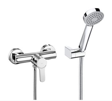 ROCA L20 sprchový set s baterií, ruční sprcha, hadice, držák, chrom
