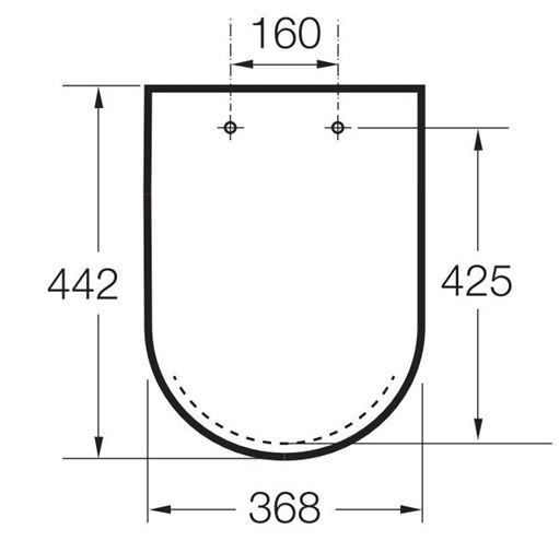 ROCA INSPIRA ROUND WC sedátko, SoftClose, bílá A80152200B Technický nákres
