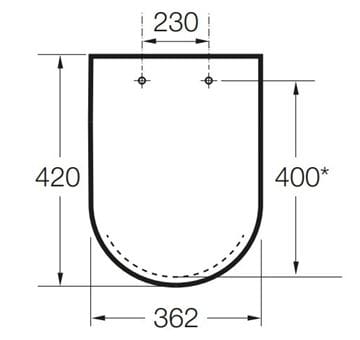 ROCA MERIDIAN WC sedátko, SoftClose, bílá A8012AC00B Technický nákres