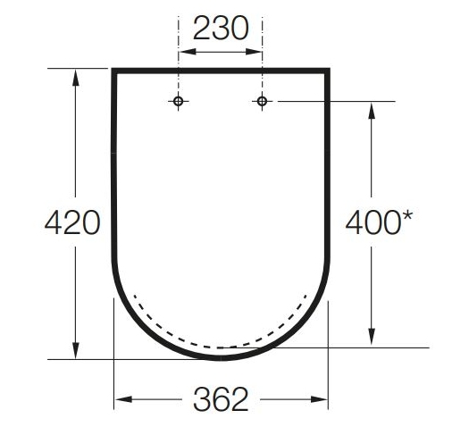 ROCA MERIDIAN WC sedátko, SoftClose, bílá A8012AC00B Technický nákres