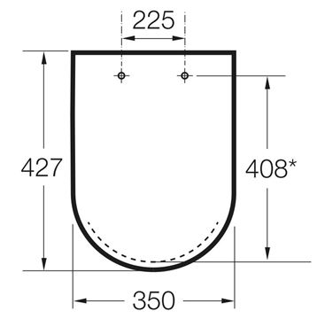 ROCA THE GAP SQUARE WC sedátko, SoftClose, bílá A80173200B Technický nákres