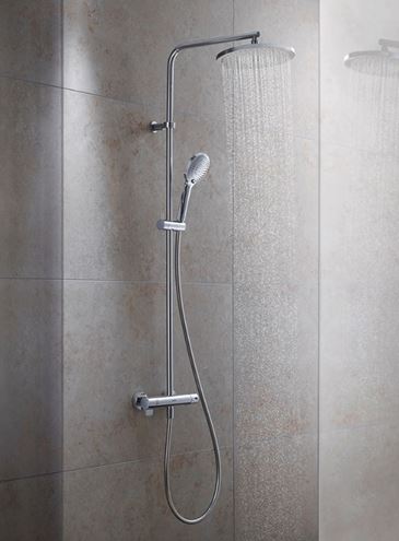 DURAVIT C.1 sprchový set s termostatickou baterií, horní sprcha, ruční sprcha, tyč, hadice, chrom C14280008010 Obrázek - fotka