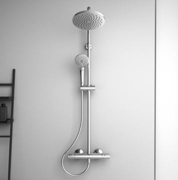 IDEAL STANDARD CERATHERM sprchový set s termostatickou baterií, horní sprcha, ruční sprcha se 3 proudy, tyč, hadice, chrom A7208AA Obrázek - fotka