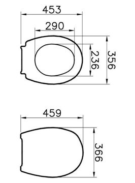 CONCEPT 100 WC sedátko, bílá 115-003-006 Technický nákres