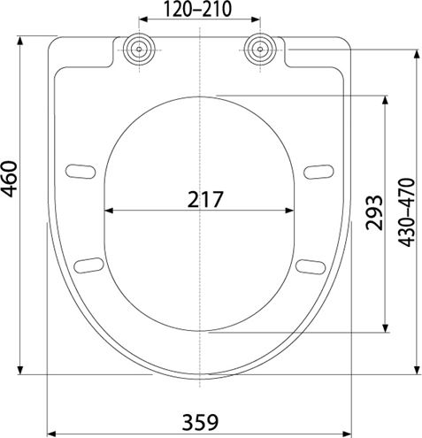 ALCA A67 WC sedátko, SoftClose, bílá A67 Technický nákres