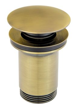 NOVASERVIS umyvadlová výpust, click-clack, s přepadem, bronz
