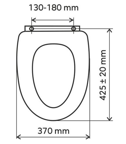 NOVASERVIS WC sedátko, bílá WC/UNIVERSAL Technický nákres
