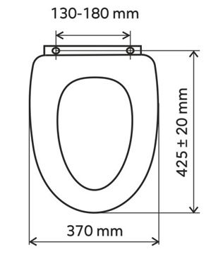 NOVASERVIS WC sedátko, bílá WC/UNIVERSAL Technický nákres