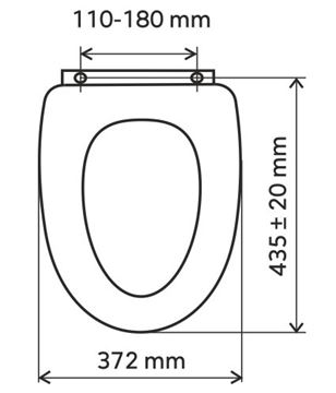 NOVASERVIS WC sedátko, dýhované dřevo, tmavý dub WC/DUB2 Technický nákres