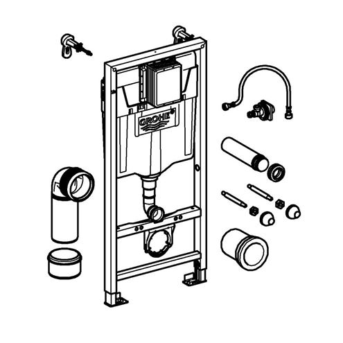 GROHE RAPID SL montážní prvek pro WC 113 cm, se splachovací nádržkou 38536001 Obrázek - fotka