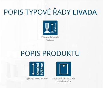 RONAL LIVADA W20AS sprchová vanička 90x120 cm, litý mramor, bez nožiček W20AS 090 120 04 Obrázek - fotka