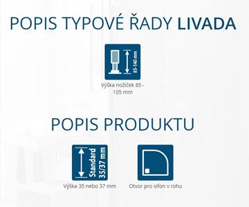 RONAL LIVADA W20R sprchová vanička 90x90 cm, R550, litý mramor, bez nožiček W20R 55 090 04 Obrázek - fotka