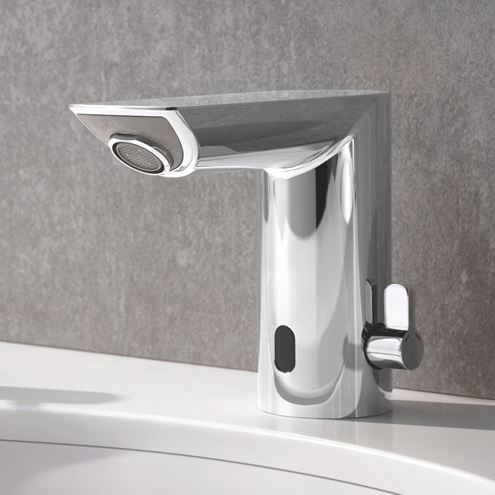 GROHE BAU COSMOPOLITAN E umyvadlová senzorová baterie s regulací teploty, napájení z baterie, Water Saving, chrom 36451000 Obrázek - fotka