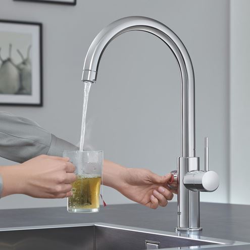 GROHE RED DUO dřezová elektronická baterie, s ohřevem, velikost M, GROHE ChildLock, napájení ze sítě, chrom 30083001 Obrázek - fotka