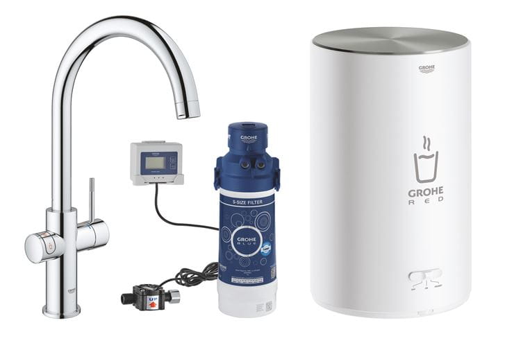 GROHE RED DUO dřezová elektronická baterie, s ohřevem, velikost M, GROHE ChildLock, napájení ze sítě, chrom 30083001 Obrázek - Hlavní obrázek