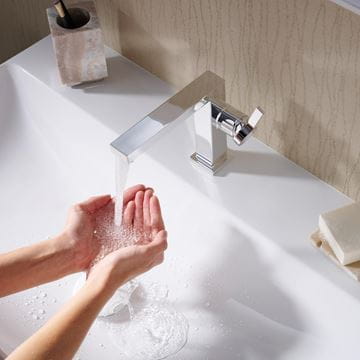 HANSGROHE TECTURIS E umyvadlová stojánková baterie, CoolStart, EcoSmart+, chrom 73021000 Obrázek - fotka