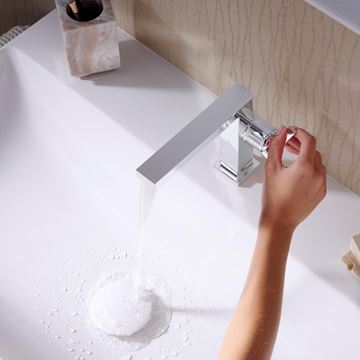 HANSGROHE TECTURIS E umyvadlová stojánková baterie, CoolStart, EcoSmart+, chrom 73021000 Obrázek - fotka