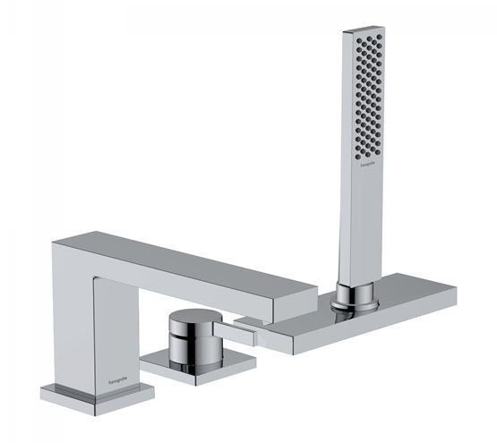 HANSGROHE TECTURIS E baterie na okraj vany, 3-otvorová, se sprchovou soupravou, chrom 73443000 Obrázek - Hlavní obrázek