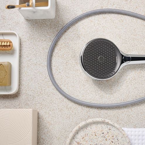 HANSGROHE DESIGNFLEX sprchová hadice 1250 mm, textilní, s ochranou proti překroucení a zlomení, chrom 28220000 Obrázek - fotka