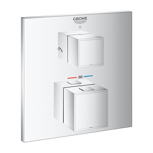 GROHE GROHTHERM CUBE sprchová podomítková termostatická baterie, pro 2 spotřebiče, chrom 24154000 Obrázek - Hlavní obrázek