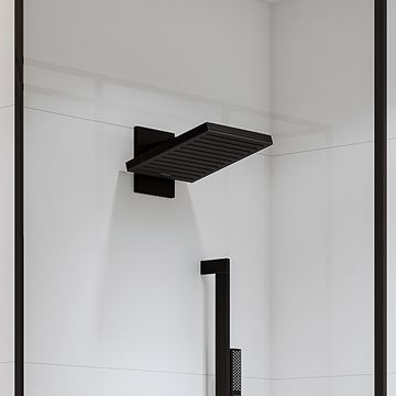 HANSGROHE PULSIFY E 260 2JET horní sprcha 260x260 mm, 2 proudy, s ramenem, EcoSmart, matná černá 24351670 Obrázek - fotka