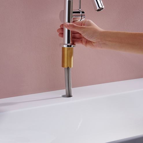 HANSGROHE TECTURIS S 110 Fine umyvadlová stojánková baterie, CoolStart, EcoSmart+, kartáčovaný bronz 73321140 Obrázek - fotka