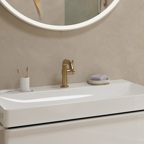 HANSGROHE TECTURIS S 110 Fine umyvadlová stojánková baterie, CoolStart, EcoSmart+, kartáčovaný bronz 73321140 Obrázek - fotka