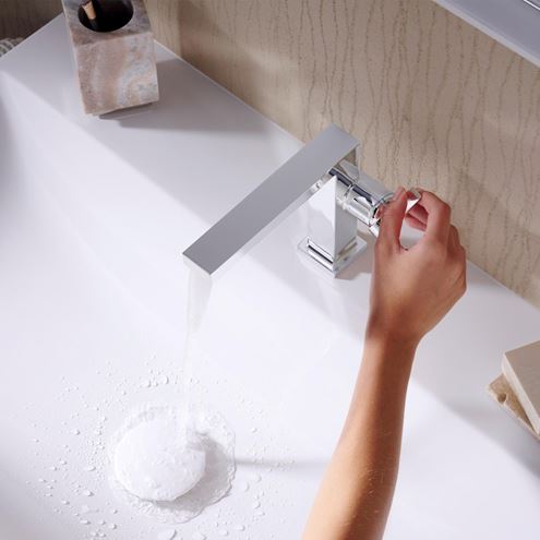 HANSGROHE TECTURIS E umyvadlová stojánková baterie, s odtokovou soupravou, CoolStart, EcoSmart+, chrom 73020000 Obrázek - fotka