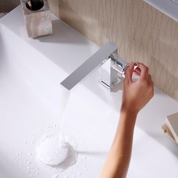 HANSGROHE TECTURIS E umyvadlová stojánková baterie, s odtokovou soupravou, CoolStart, EcoSmart+, chrom 73020000 Obrázek - fotka