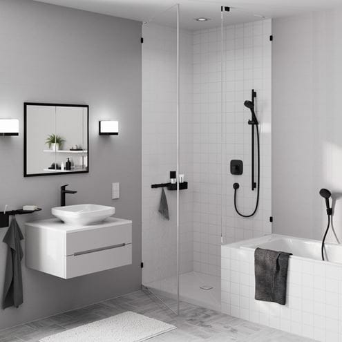 HANSGROHE LOGIS FINE 240 umyvadlová stojánková baterie, EcoSmart, matná černá 71258670 Obrázek - fotka