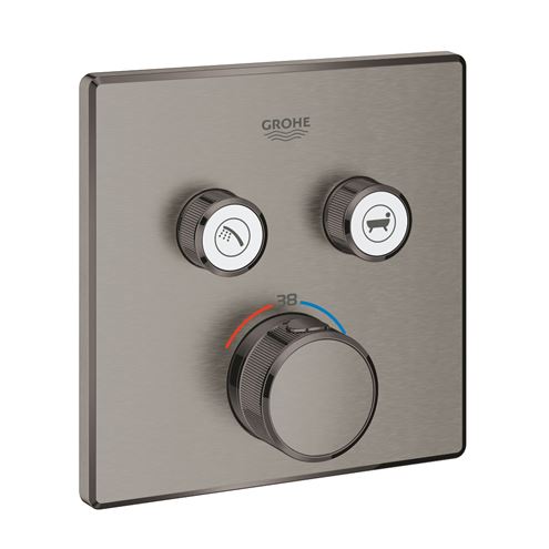 GROHE GROHTHERM SMARTCONTROL podomítková termostatická baterie, pro 2 spotřebiče, Water Saving, kartáčovaný hard graphite 29124AL0 Obrázek - Hlavní obrázek